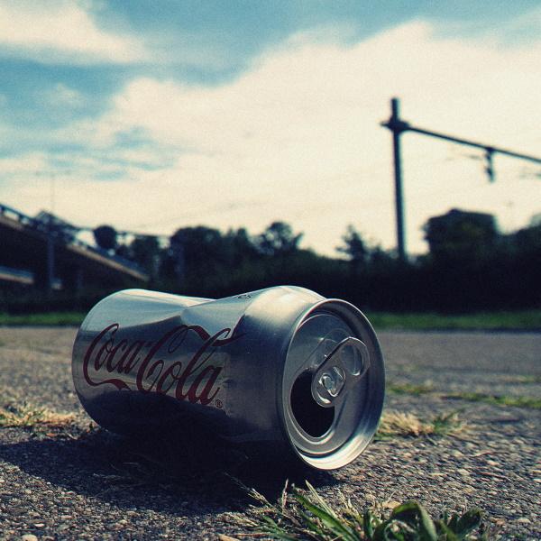 Used can thrown at the ground